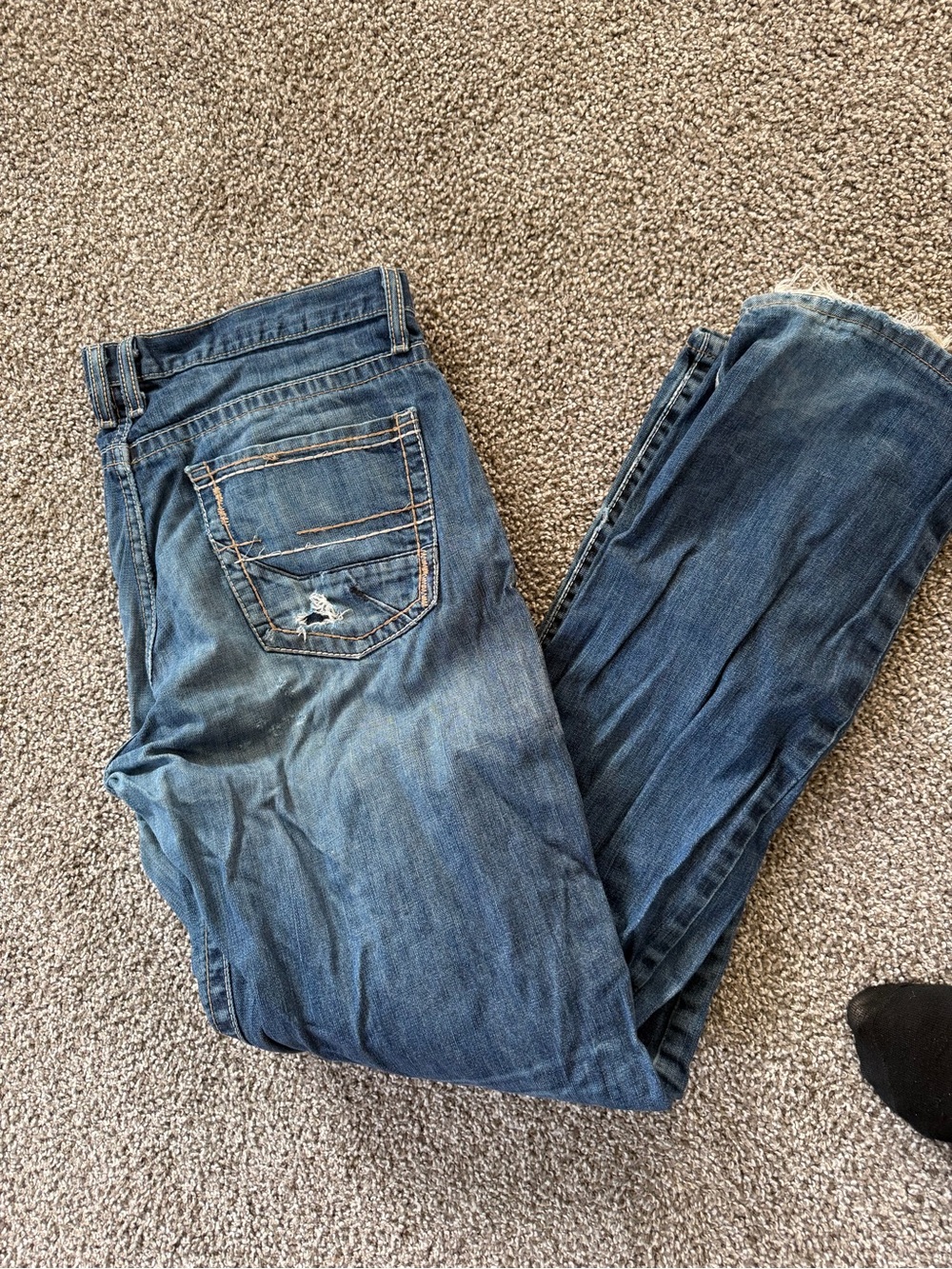 Cinch Men's Faded Blue Straight Jeans